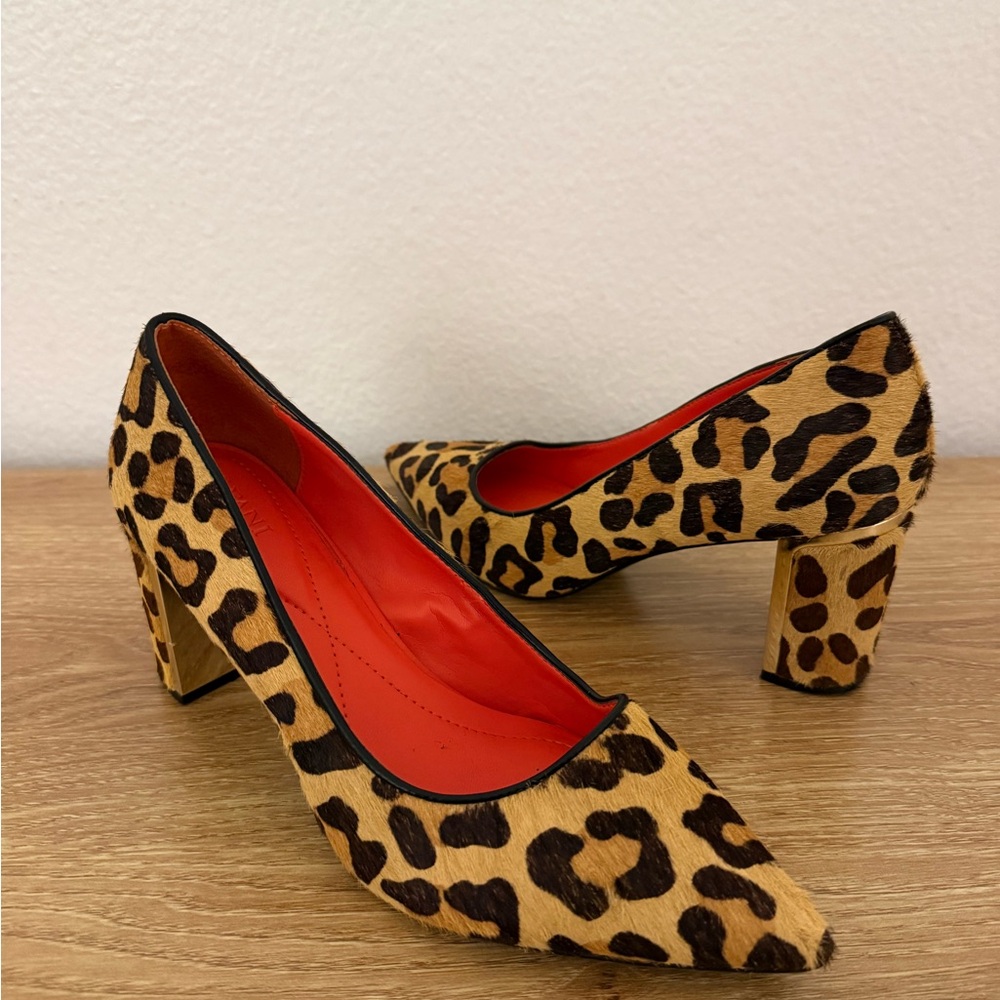 Alfani Leopard Haircalf Block Heel Pumps - Size 8